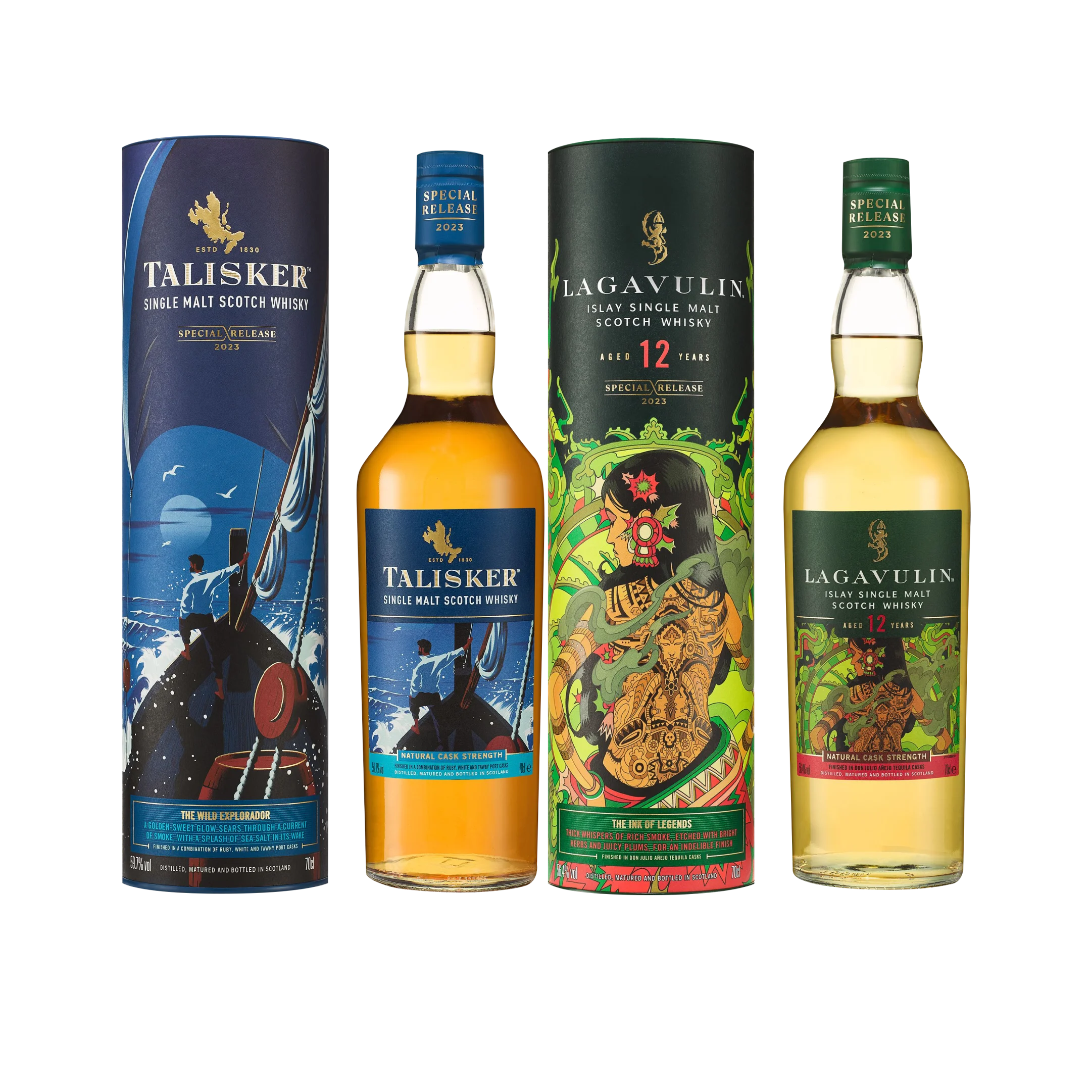 Lagavulin 12 Year Old & Talisker Special Release 2023 Single Malt Scotch Whisky, 2x70cl