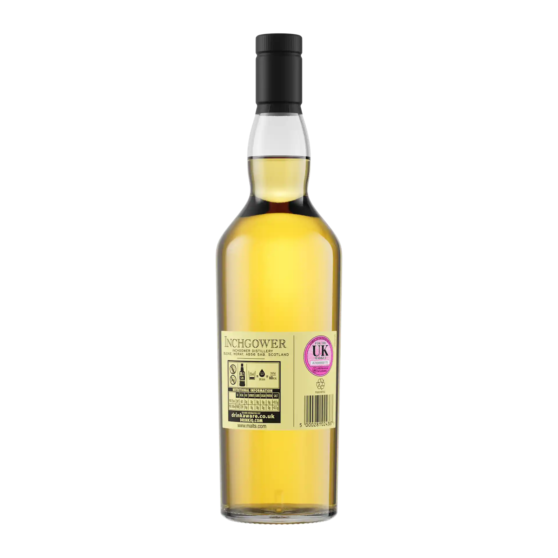 Inchgower 14 Year Old Flora & Fauna Single Malt Whisky, 70cl - Back of Bottle