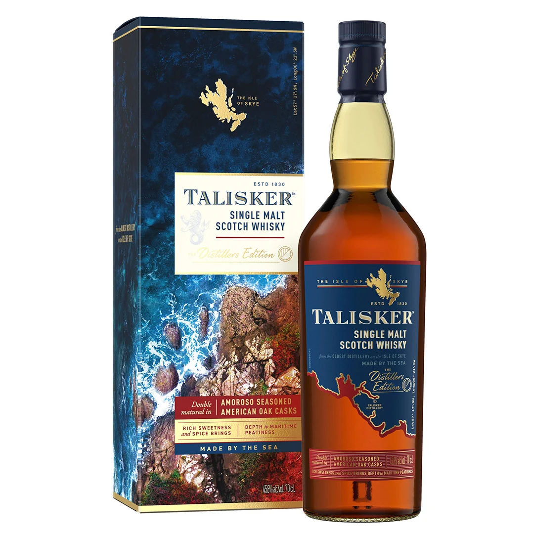 Talisker 2022 Distillers Edition Bottle and Pack