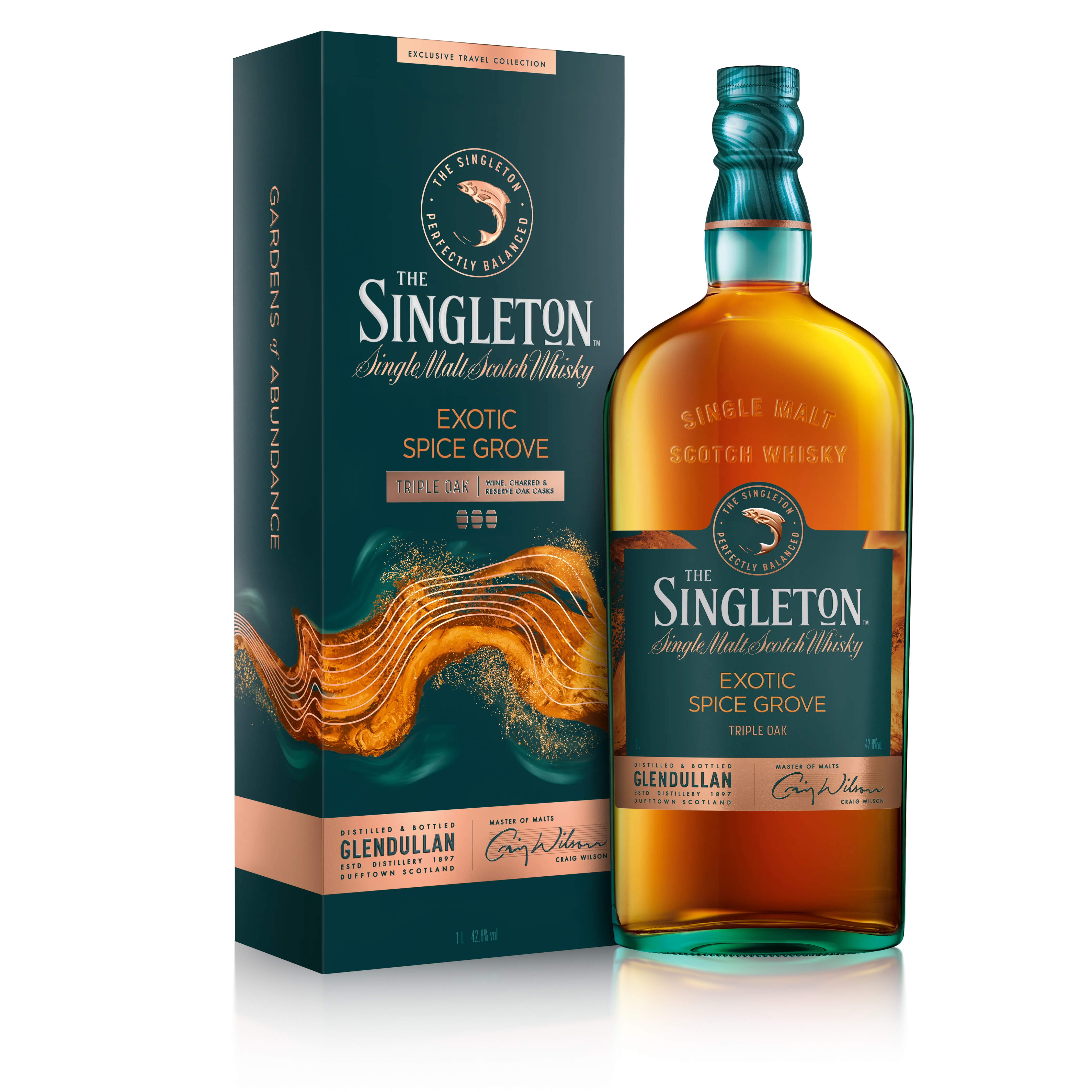Die Vorderseite einer Flasche The Singleton Gardens of Abundance Collection - Exotic Spice Grove Single Malt Scotch Whisky