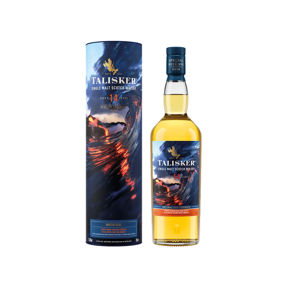 Talisker Molten Seas Special Release whisky and packaging
