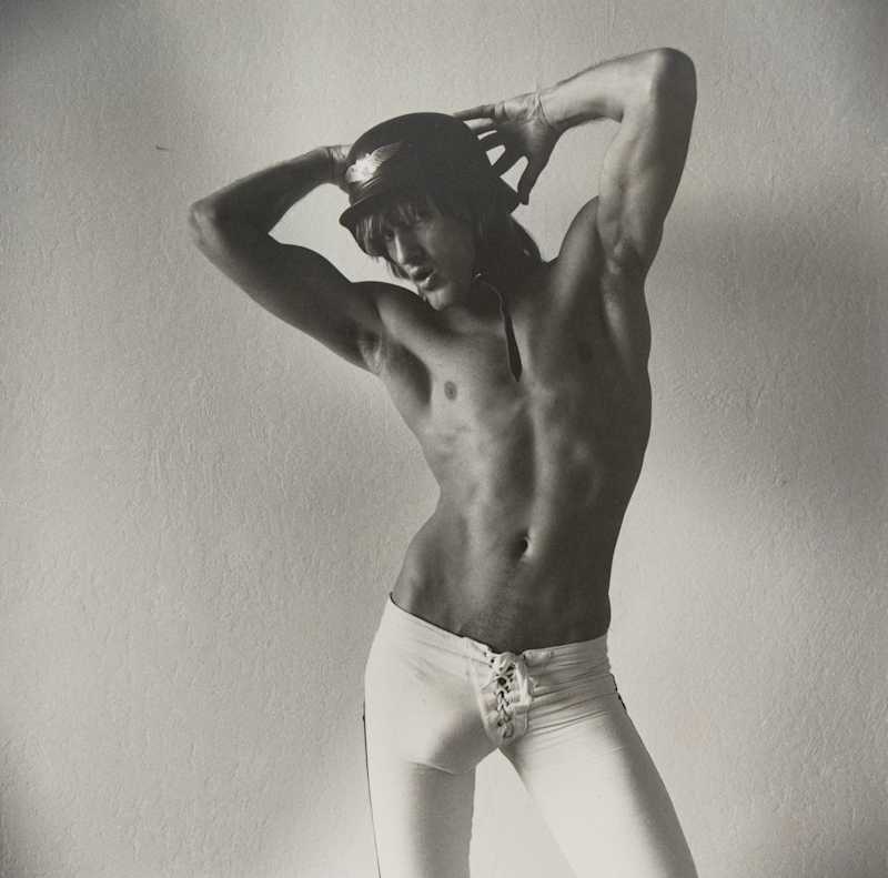 Berlin Self Portrait in Helmet and White Football Pants