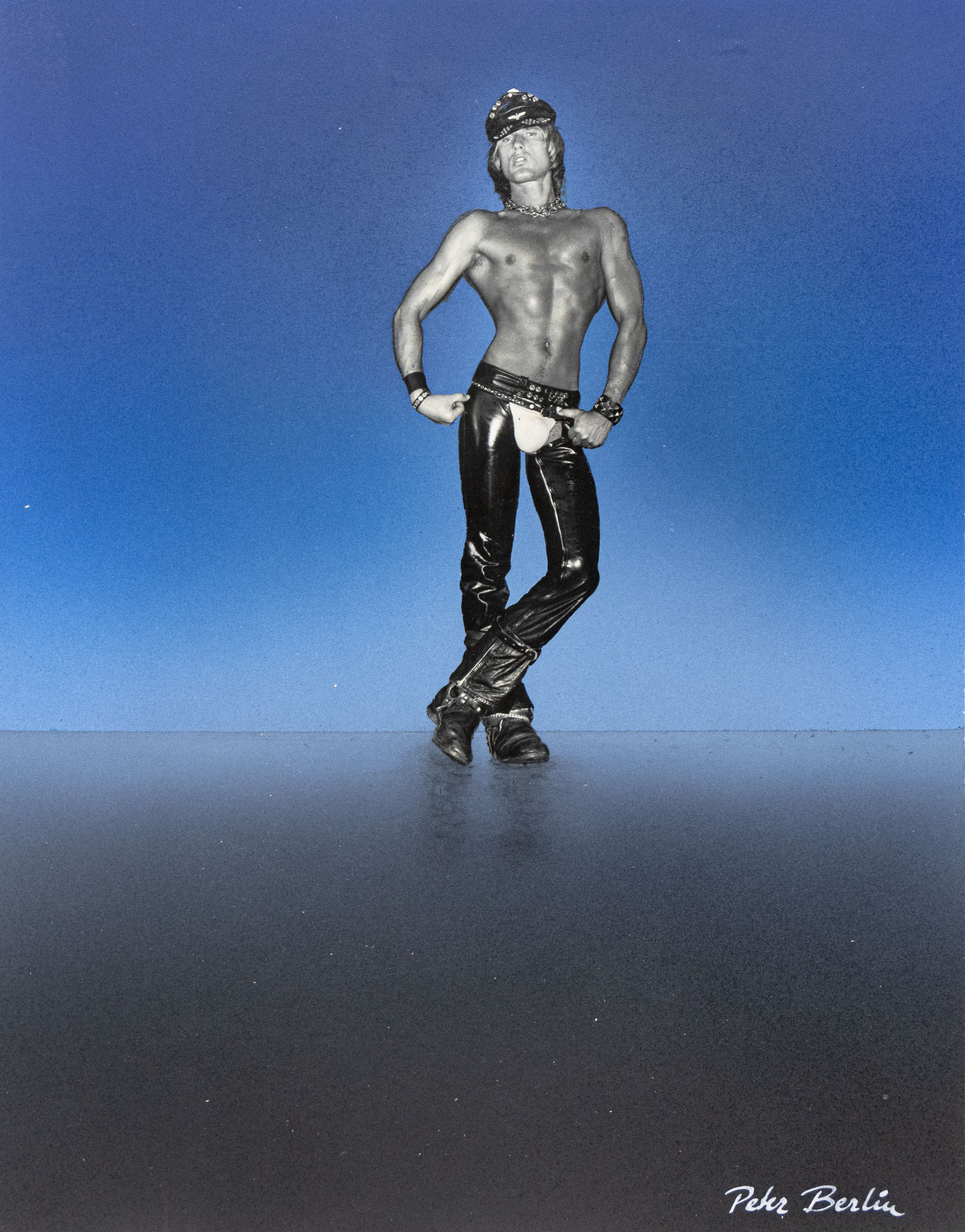 Berlin Self Portrait in Black Leather Chaps and Cap