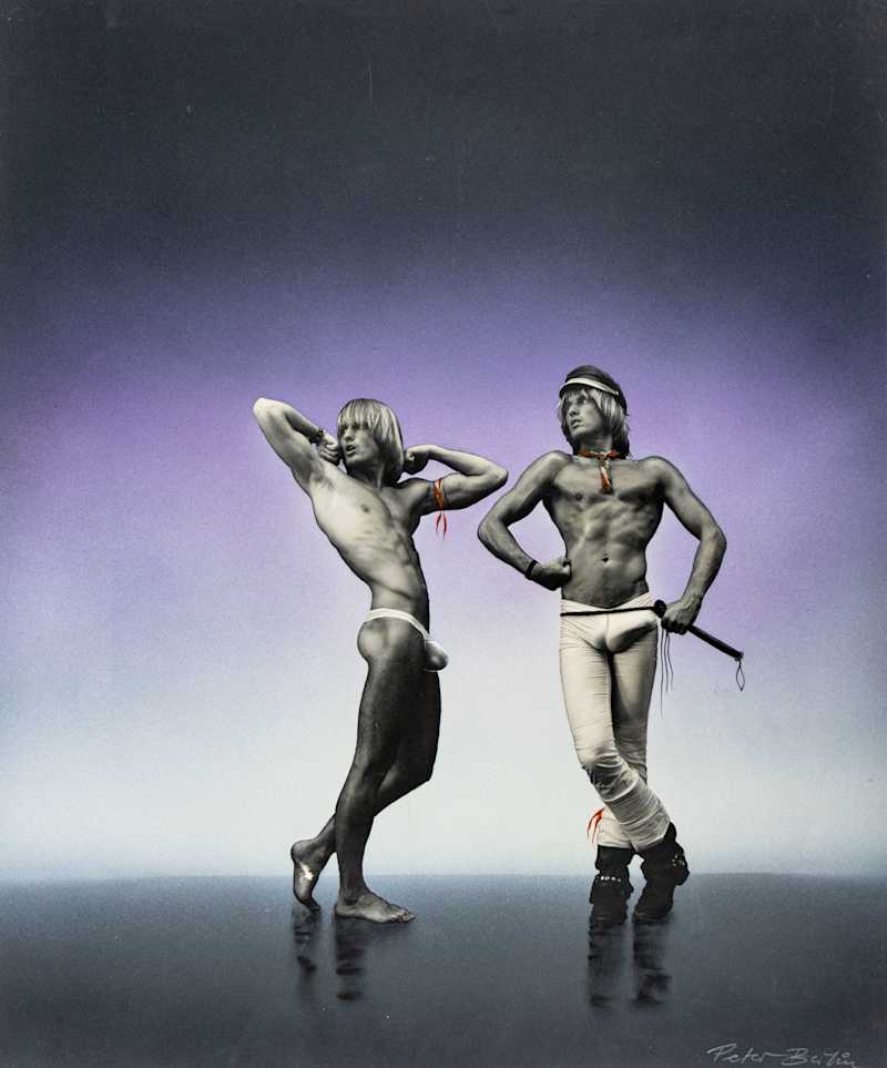 Berlin Double Self Portrait on Glowing Lavender Background