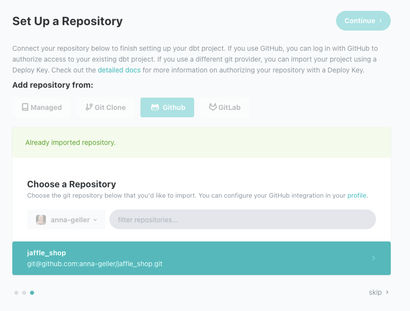 set up a repository