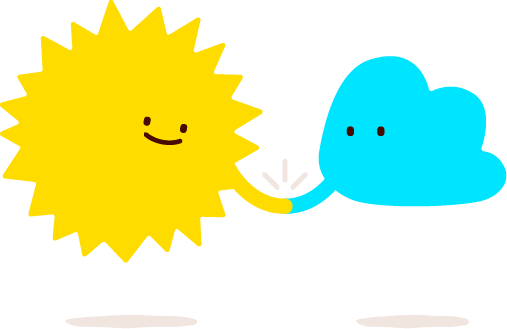 Sun and cloud handshake