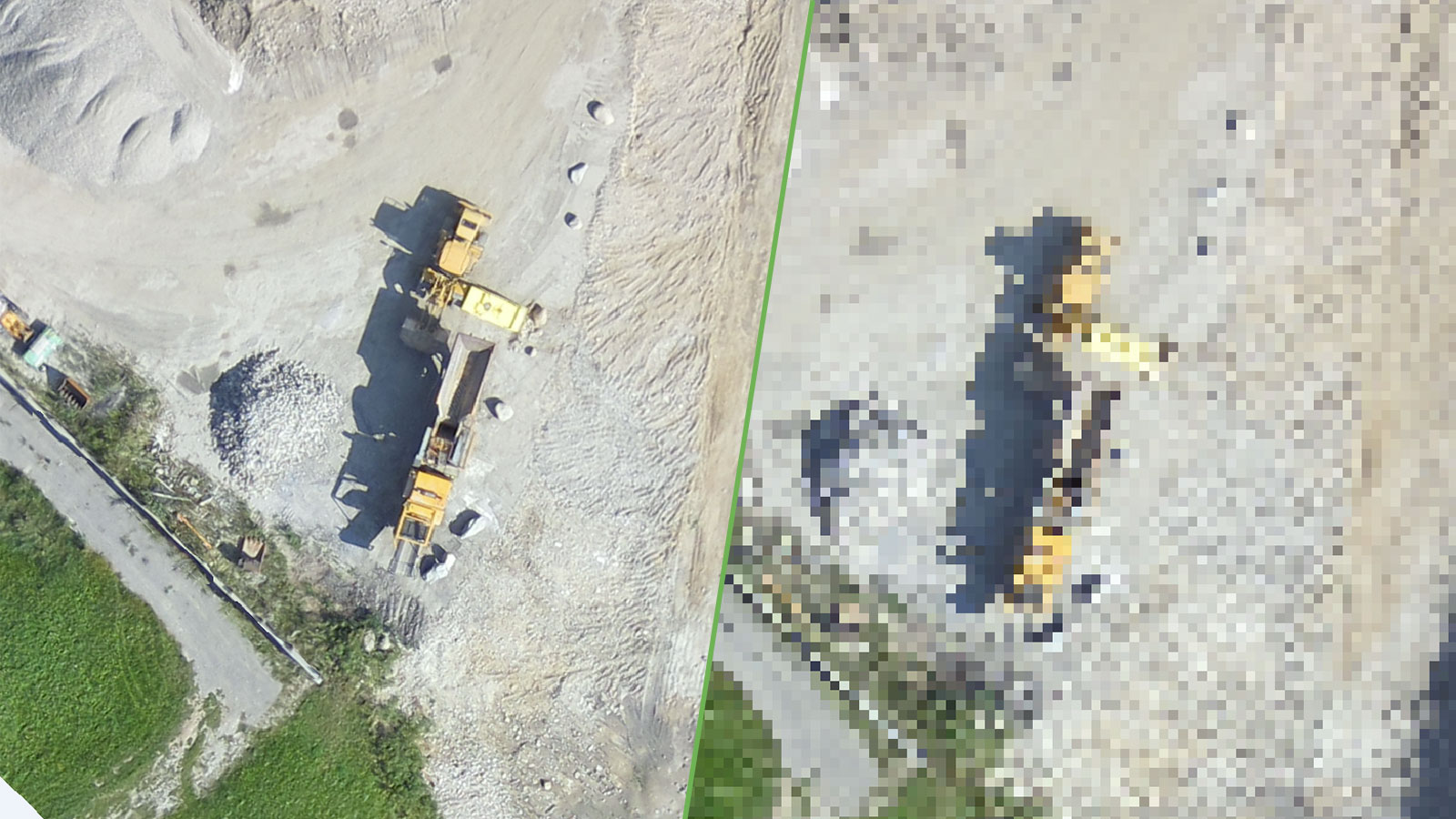 Differences in ground resolution in aerial mapping