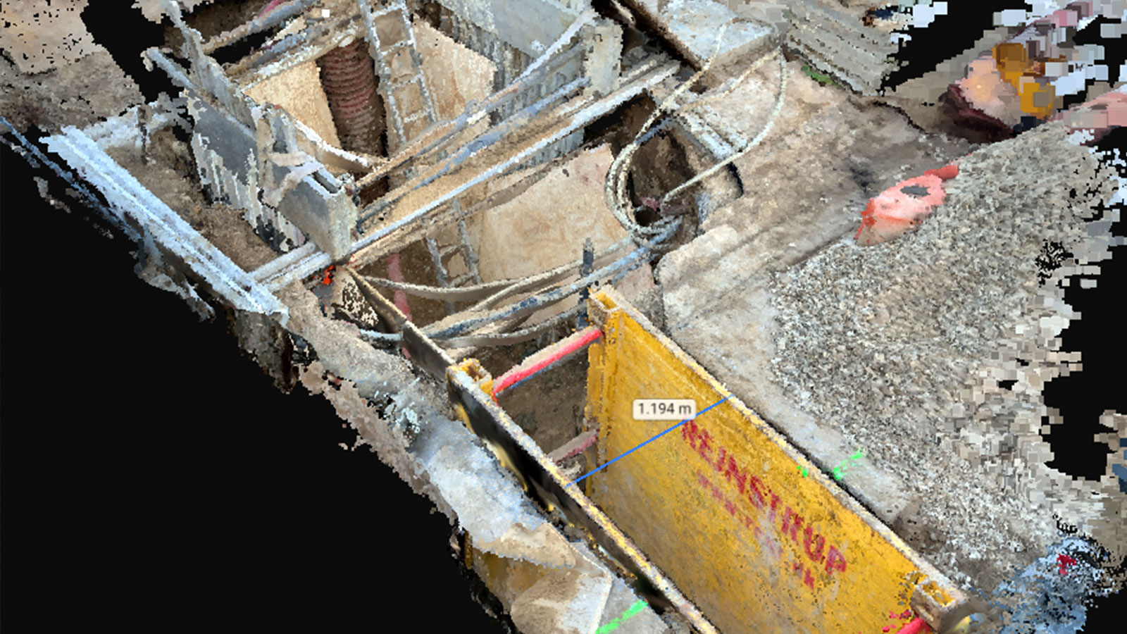 model of the excavation site