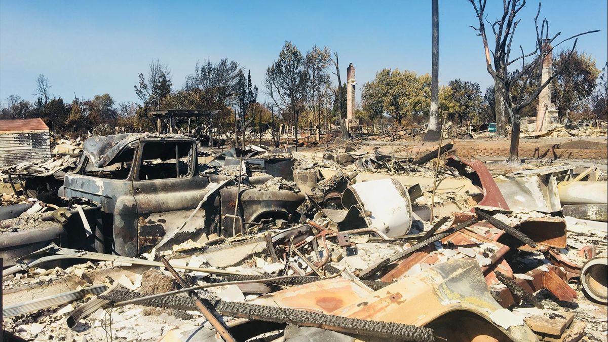 A-burned-out-car-in-the-Santa Rosa Fire Storm