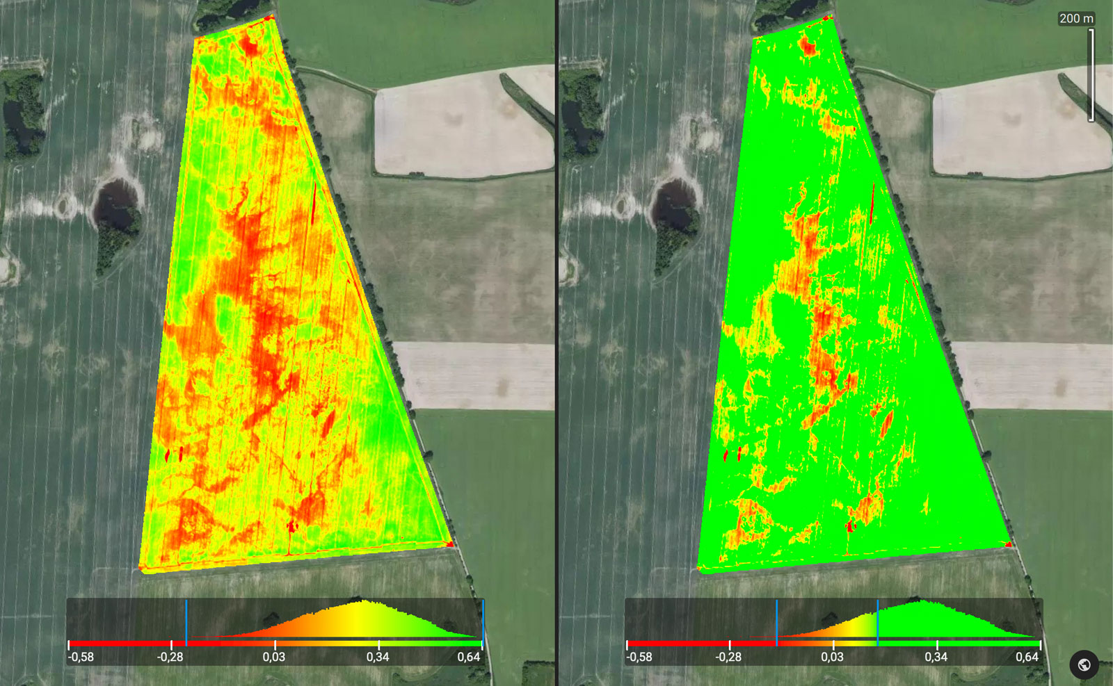 Dynamischer Bereich in Pix4Dfields