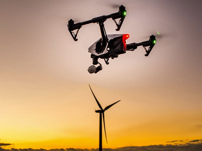 Topographic drone survey of a wind farm