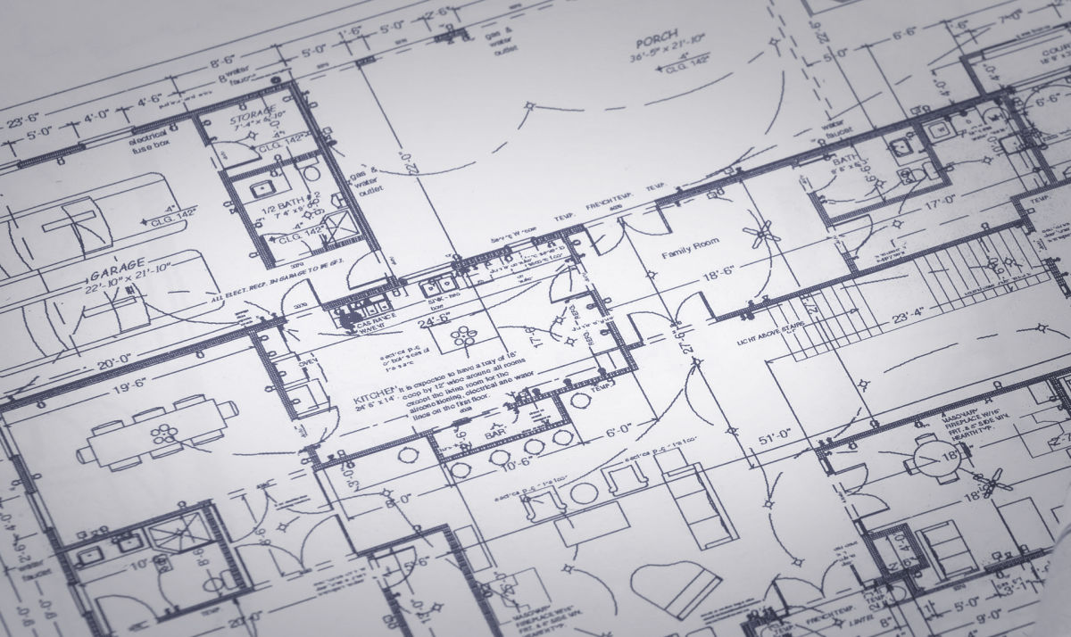 An architectural plan of a building