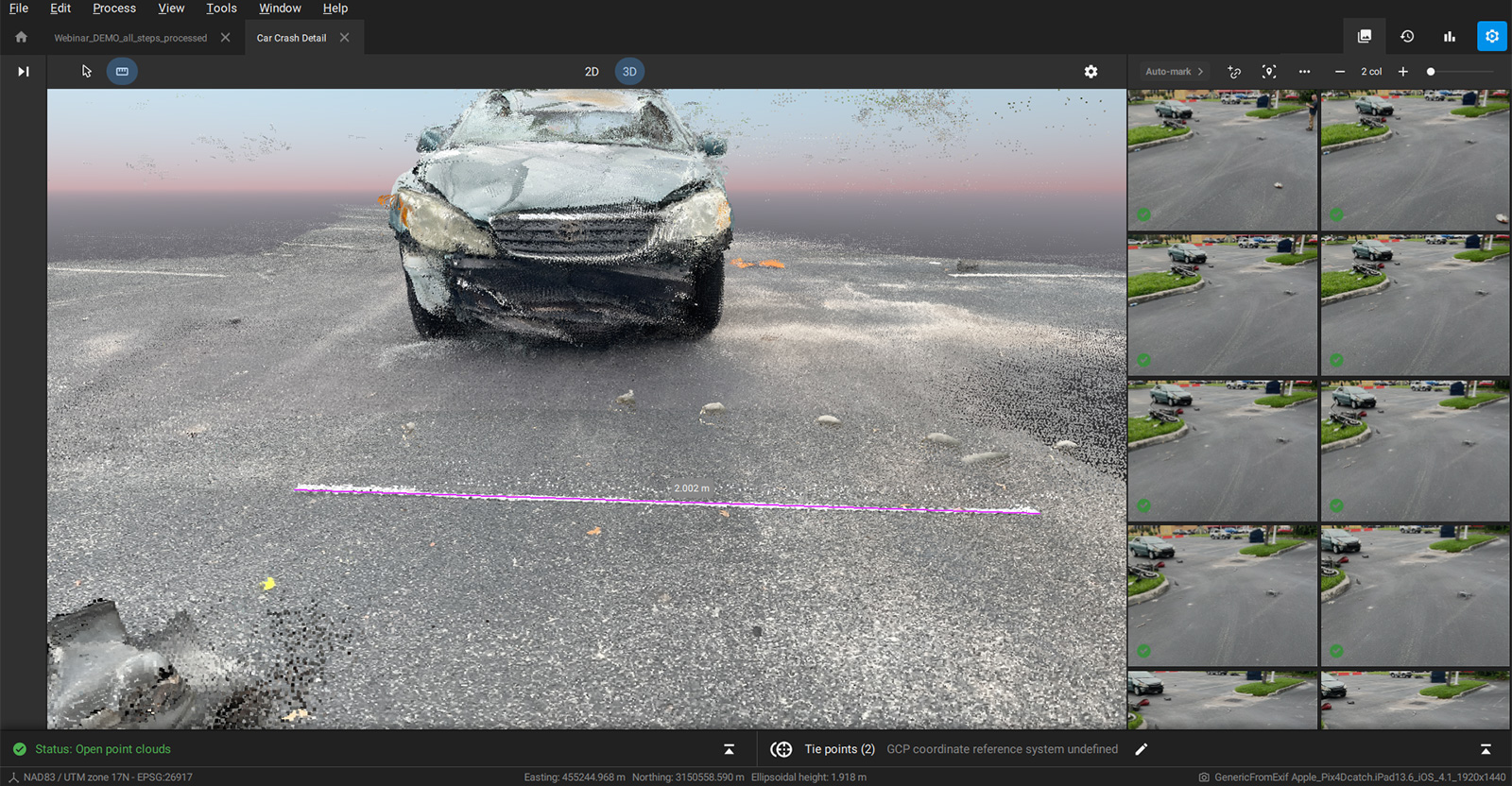 3D measurements in PIX4Dmatic