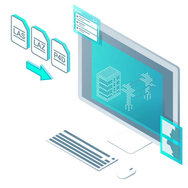 import point clouds into the survey software