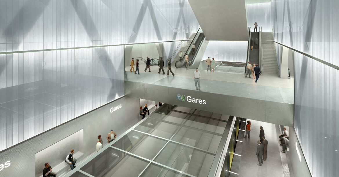 Artist's rendering of the Rennes Underground Station.