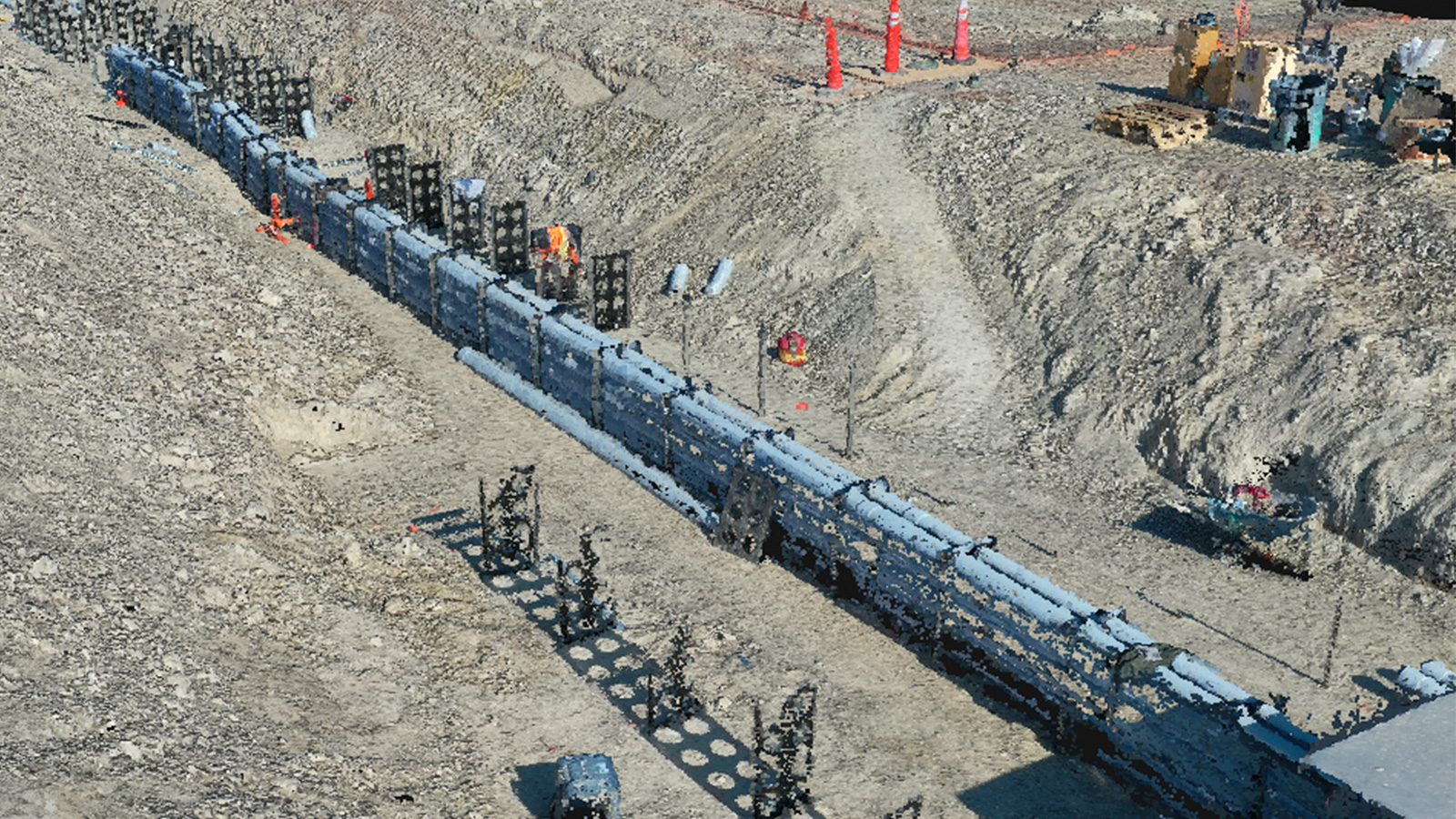 point cloud of gas line
