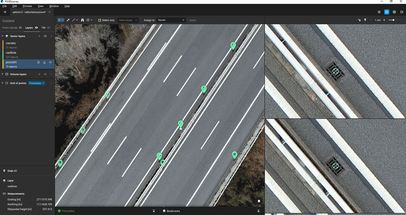Road vectorization with PIX4Dsurvey