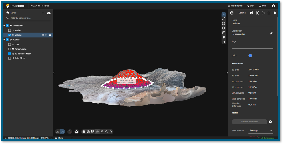 mwh-pix4dcloud-3d-mesh-volume-calculation