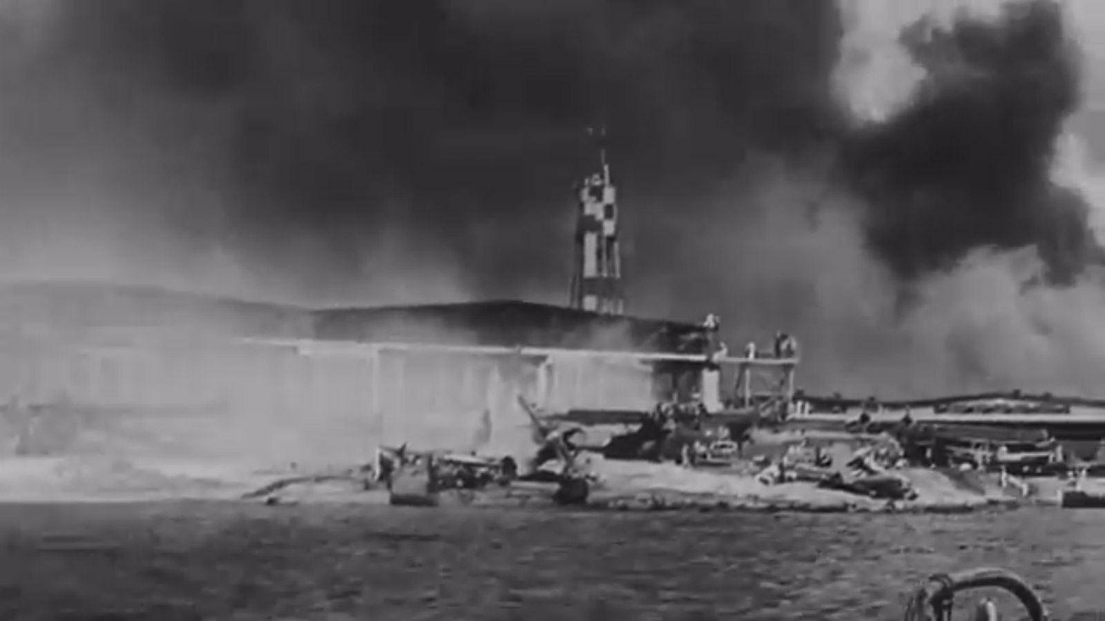 Archival images of the attack on Kaneohe Bay Naval Air Station