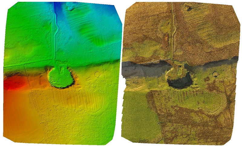 DSM and orthomosaic output of the wind farm area