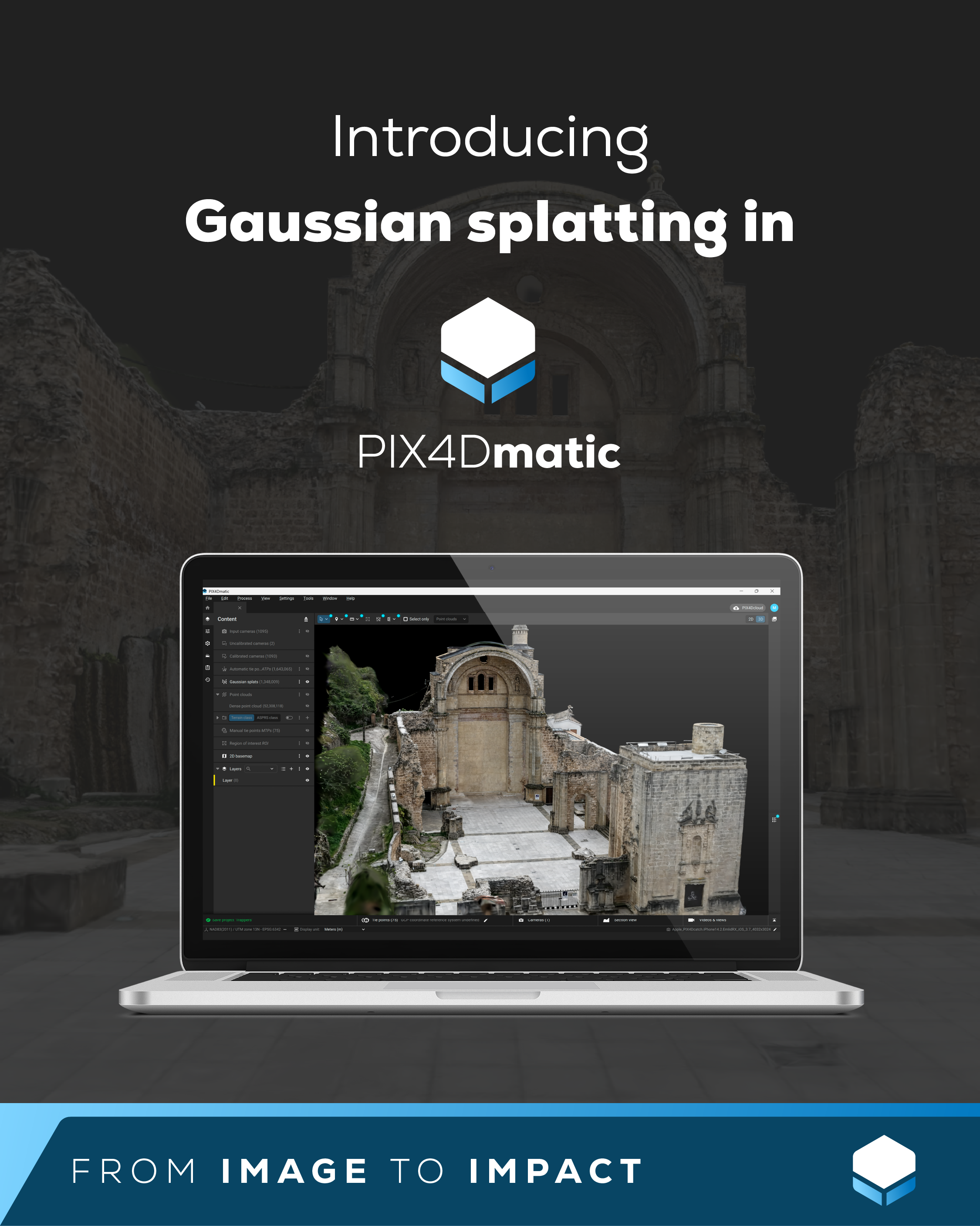 PIX4Dmatic にガウシアン スプラッティングが実装 - データ取得から仕上げまで 1 つのエコシステムで完結- 