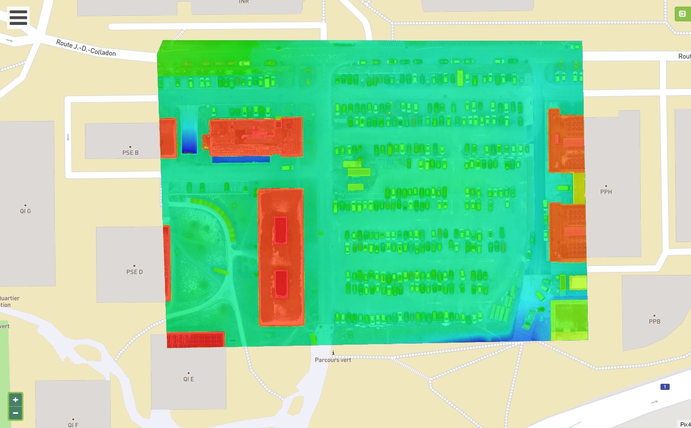 Digital surface model of the test area.