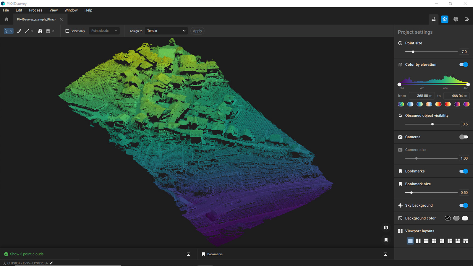 Elevation profiles in PIX4Dsurvey