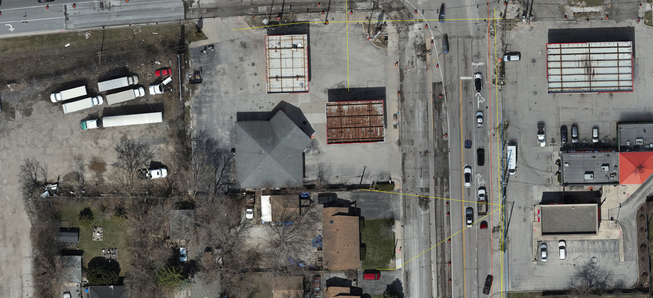 Water main and utility markings
