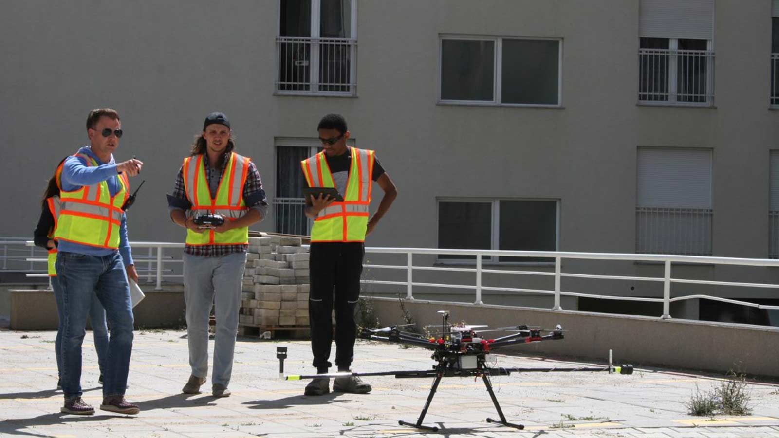 Ready to fly an octocopter drone.