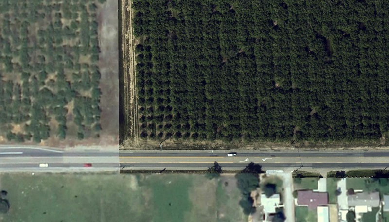 An orthomosaic of farmland in Manteca.