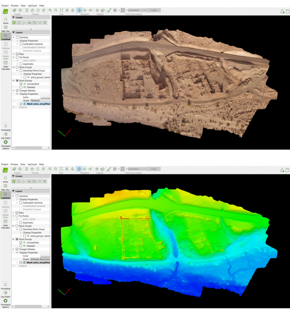 Two colour corrected images in Pix4Dmapper