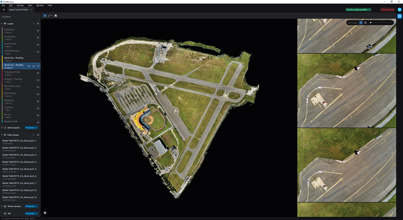 The airfield in Pix4Dsurvey's ijnterface