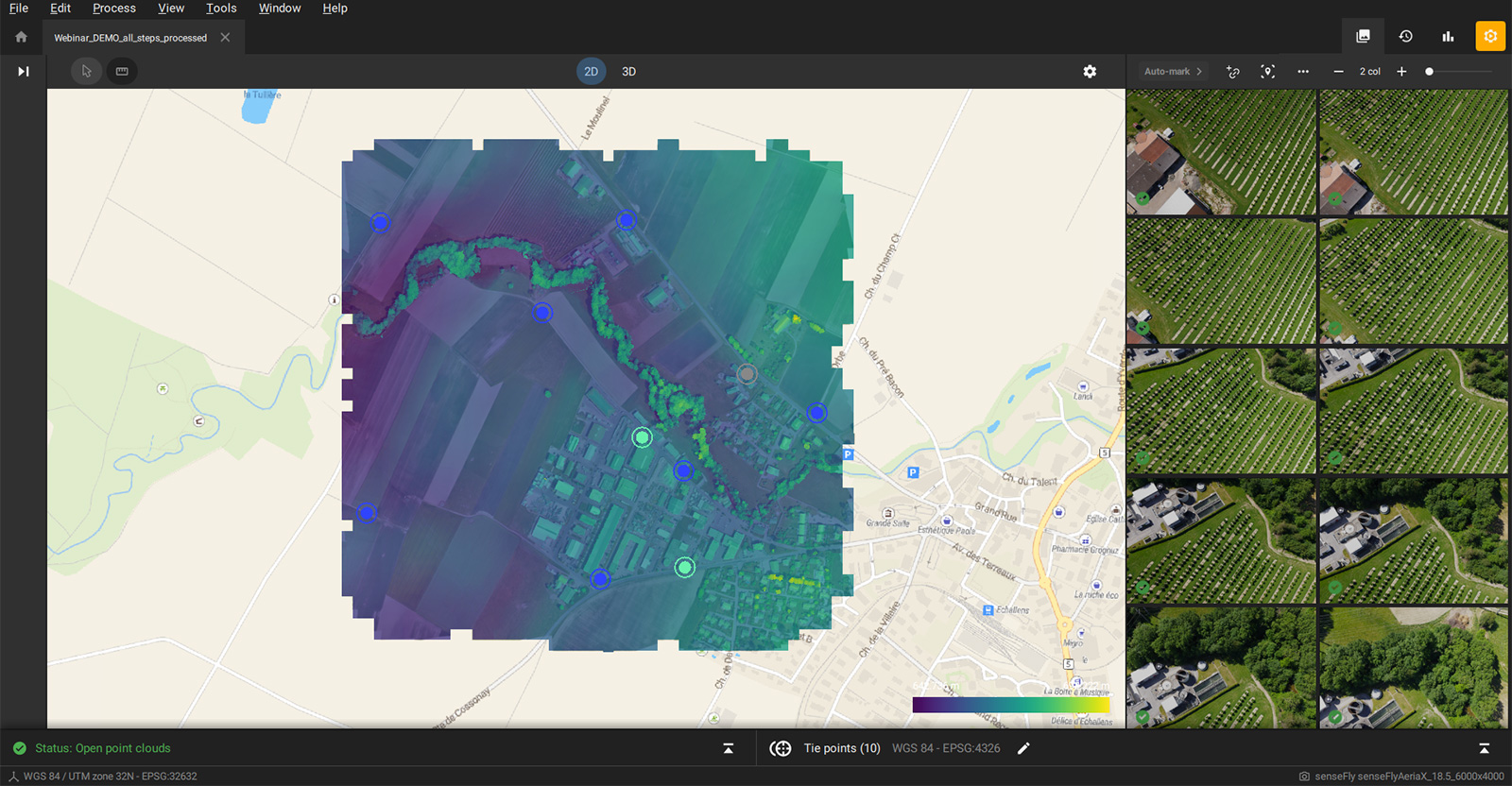 Basemap in PIX4Dmatic with orthomosaic overlay