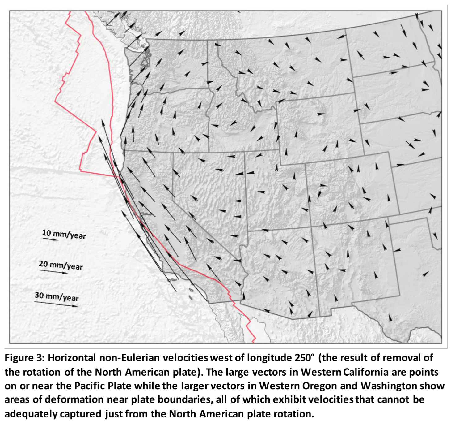 (Figure 3): Western US Non-Eulerian Residual Velocities