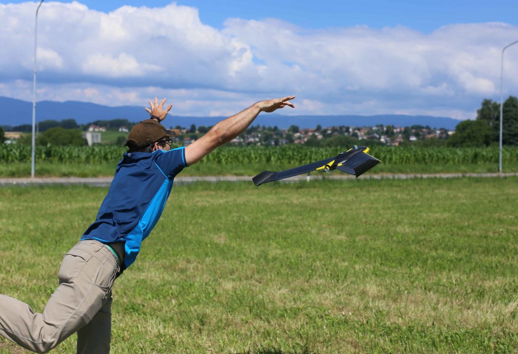 Fixed wing drone launching for aerial mapping