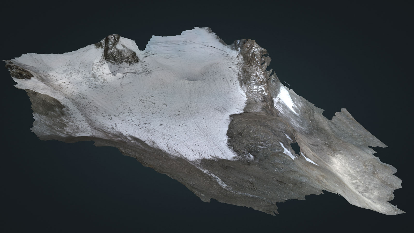 A 3D model of a glacier created in Pix4Dmapper