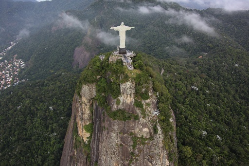 Image of Christ the Redeemer overlooking Rio. Image taken from a helicopter