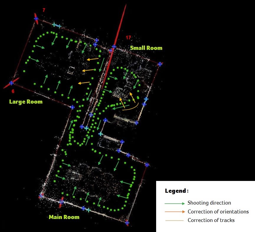 Indoor mapping in 3D using photogrammetry software Pix4D