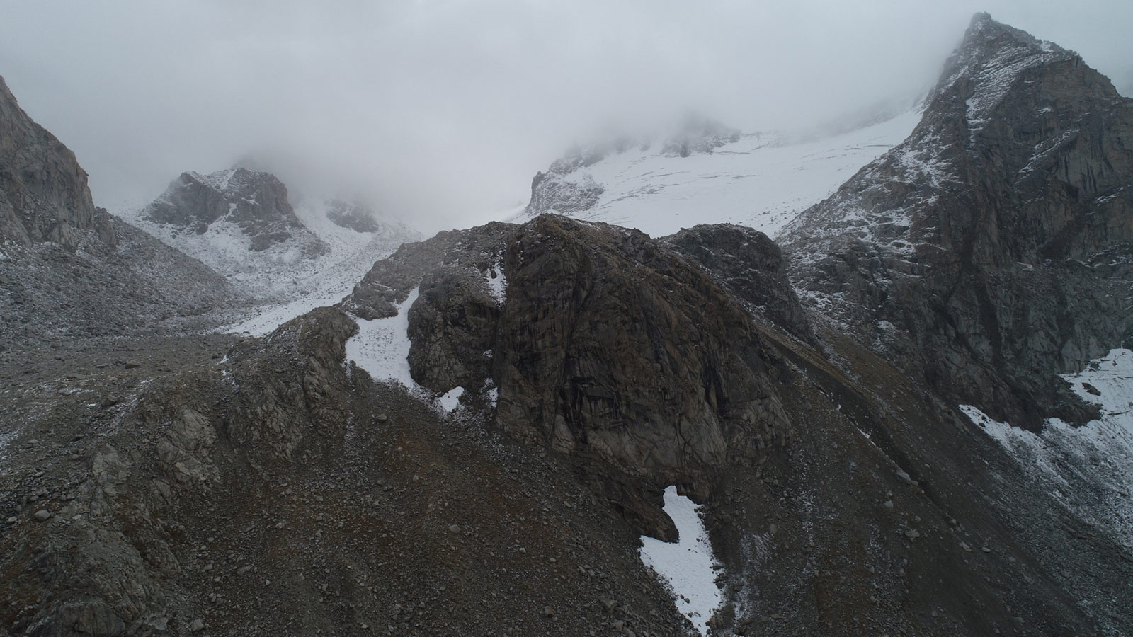 Drone photo of a mountain