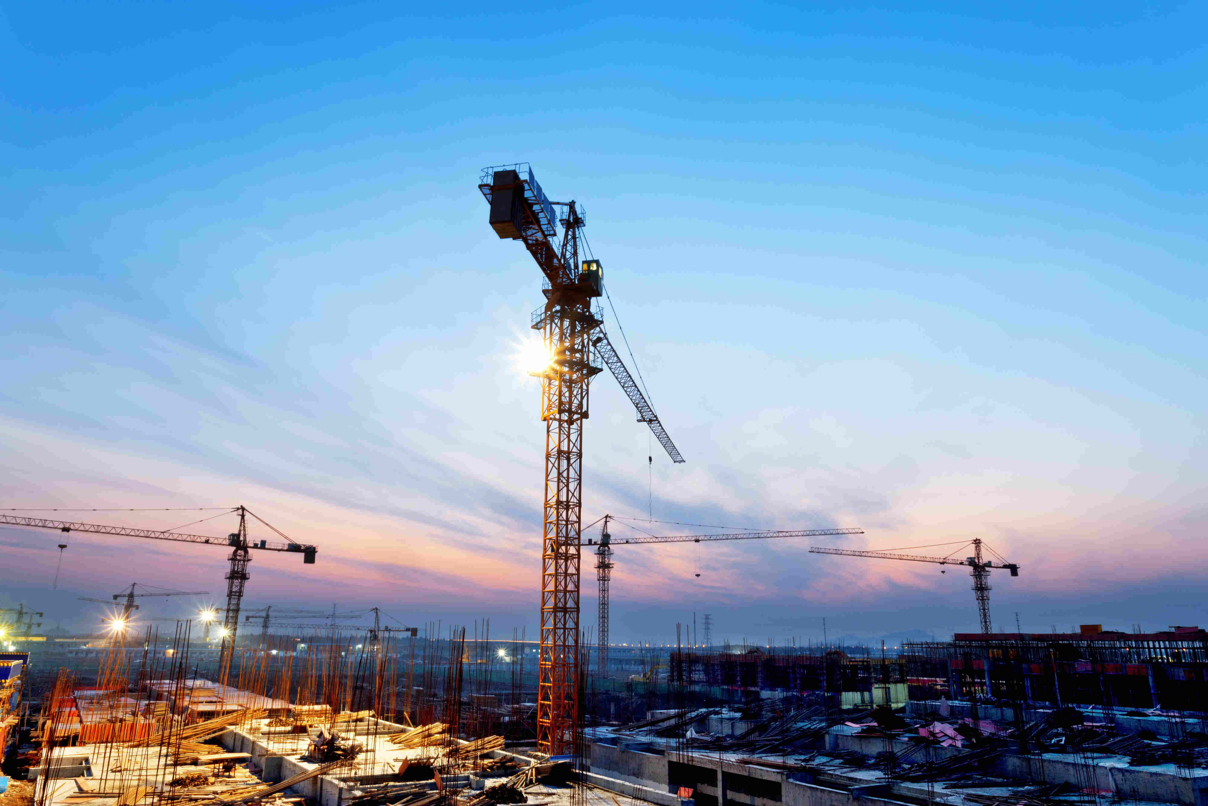 Cranes in a skyline