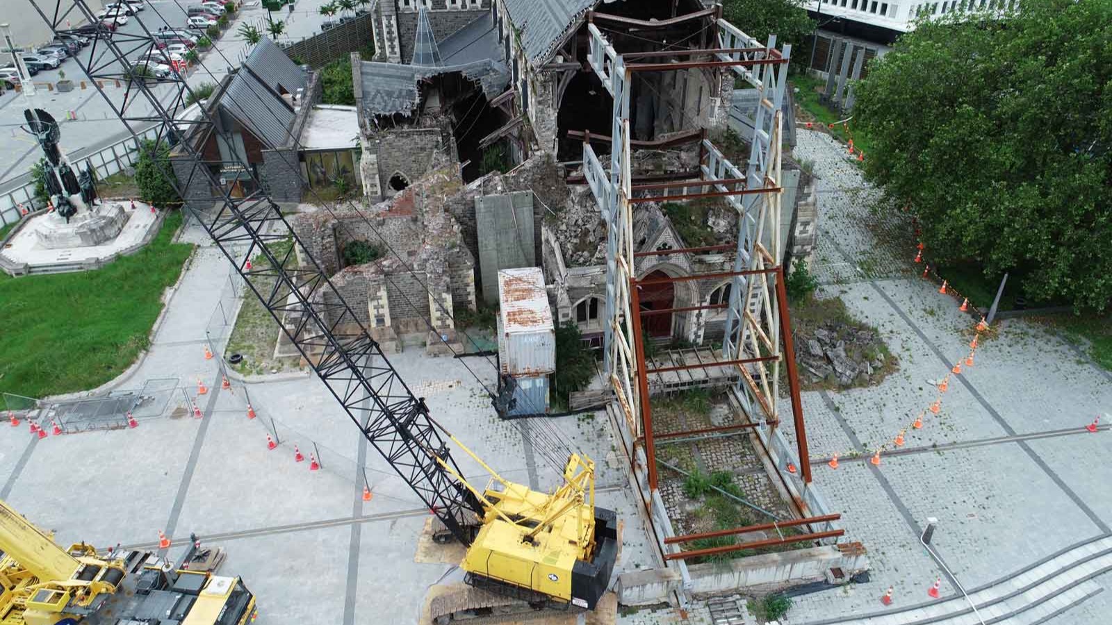 Drone photo of earthquake damage in Christchurch New Zealand