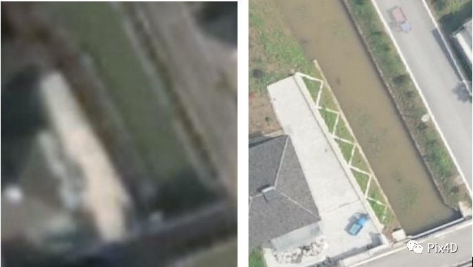 Compare drone photo to satalite image