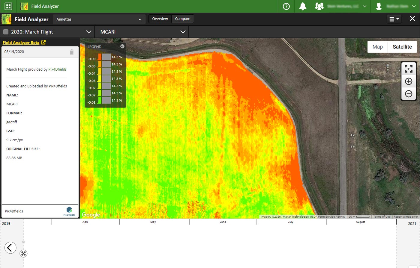 John Deere Field Analyzer Pix4Dfields index map