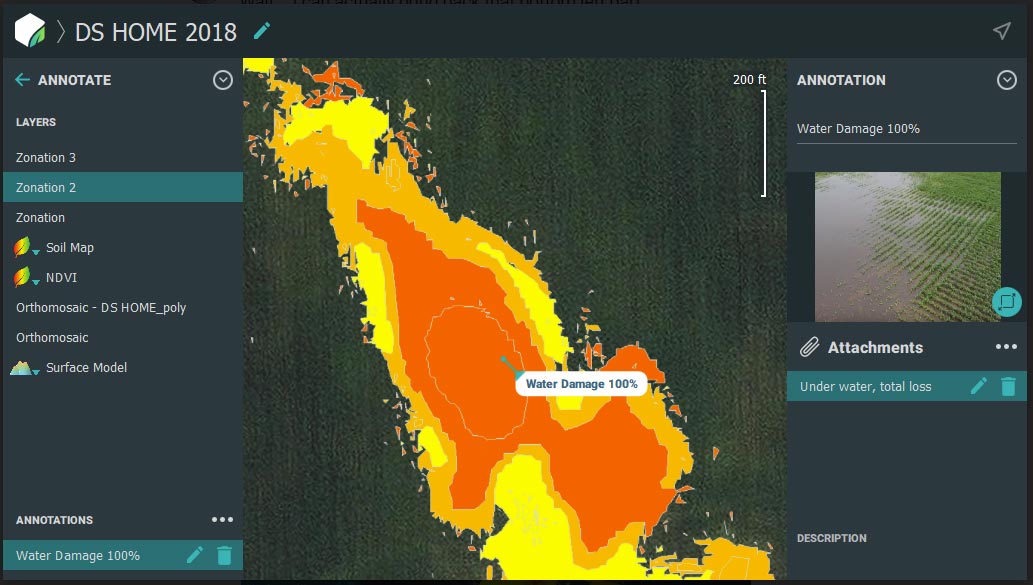 Using drone mapping to collect insurance on crops