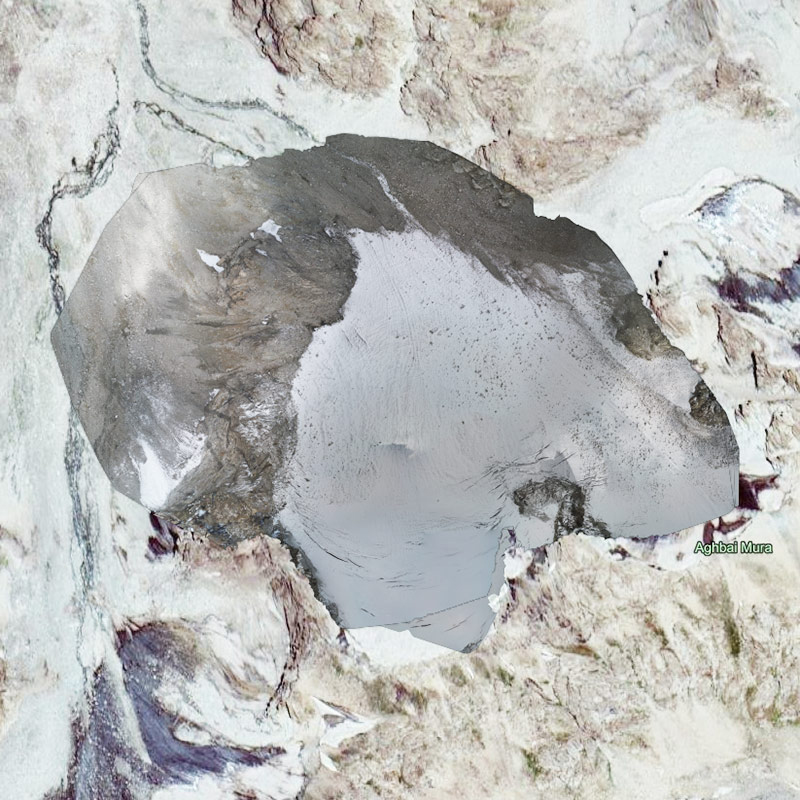 Drone map of a glacier created with photogrammetry software Pix4Dmapper
