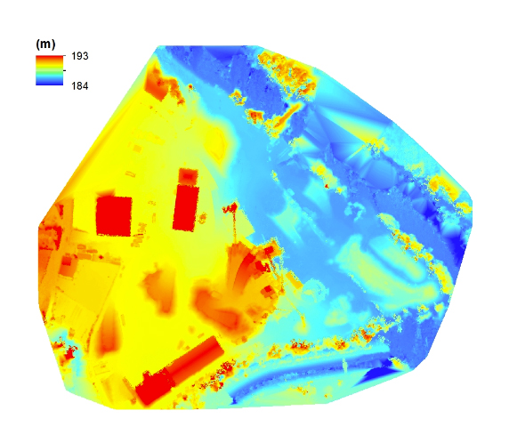 A stockpile showing the DSM in Pix4Dmapper