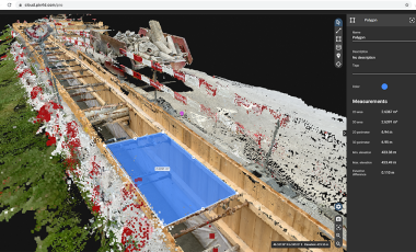 Pix4D Raycloud phtogrammetry software on a screen