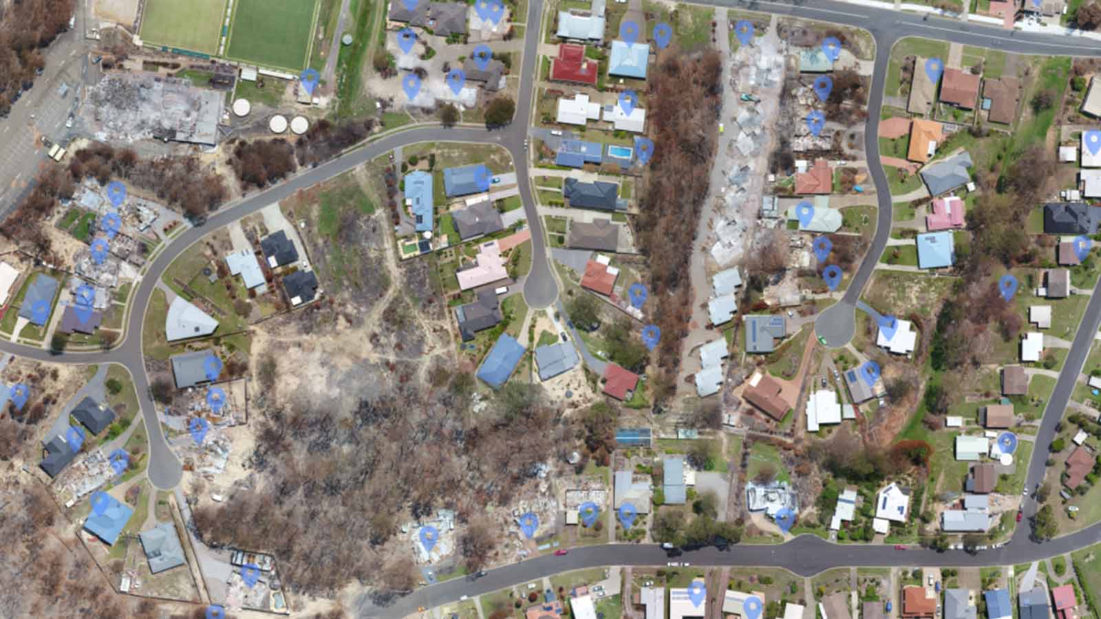 Map of bushfire damage in New South Wales