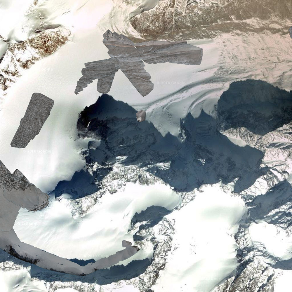 Drone map of a glacier created with photogrammetry software