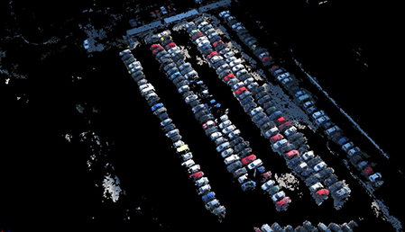 A construction survey showing cars in a parking lot.